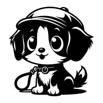 a cute Charlie, vector black color silhouette