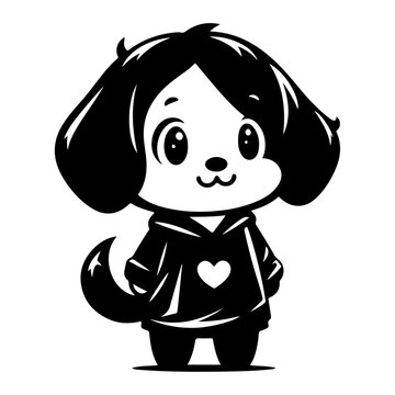 a cute Charlie, vector black color silhouette