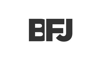 Poster - BFJ logo design template with strong and modern bold text. Initial based vector logotype featuring simple and minimal typography. Trendy company identity.