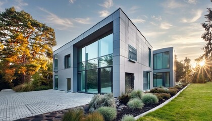 Wall Mural - modern house with garden