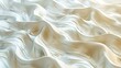 The image is a close-up of a white silk fabric with a wavy pattern