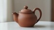 Handcrafted Clay Teapot, Rustic Ceramic Pot with Handle and Spout, Decorative Kitchen Art