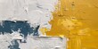 Vintage Abstract Painting with Blue, Yellow and White