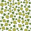 color isolated seamless pattern gooseberry in flat shape style in vector. template for backdrop textile wallpaper wrapping background print decor design