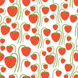 color isolated seamless pattern strawberry in flat shape style in vector. template for backdrop textile wallpaper wrapping background print decor design