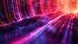 Futuristic Digital Light Tunnel in Vibrant Pink and Blue
