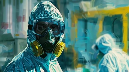 Wall Mural - confident male factory worker in protective gear proudly representing industrial craftsmanship and dedication digital painting