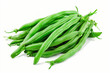 © Sebastian - A cluster of fresh green beans isolated without any background interference, highlighting their crisp texture and vibrant color. Concept of garden vegetables and summer bounty. Generative Ai.