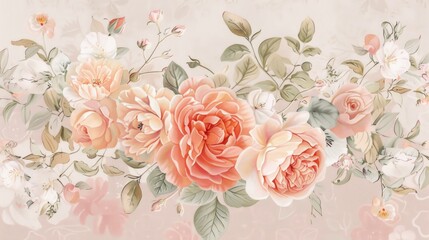 Soft, pastel-toned flower buds, beautifully rendered in beige and pink hues, creating a gentle and tranquil visual.