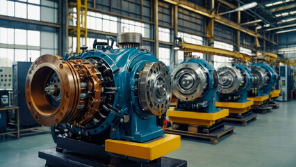 Poster - Automated production line in a factory. Industrial equipment. Industrial background