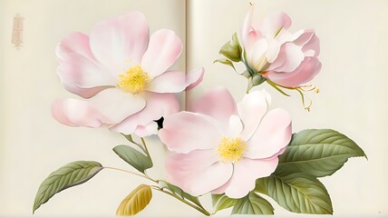 Wall Mural - Realistic nature floral background