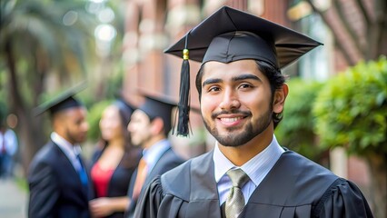 Wall Mural - Cap and Gown Design Inspiration for Latino Graduates, Graduation Background