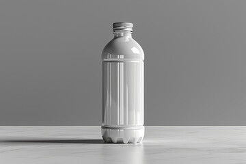 Sticker - Empty white plastic bottle mockup, perfect for presenting product packaging designs or label branding. Generative Ai.