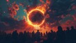 Total solar eclipse witnessed by people in the sky. Concept of people, weather, science, and space.
