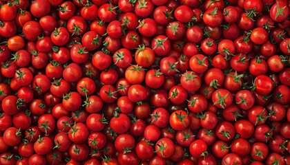 fresh ripe red tomatoes in abundance filling the frame