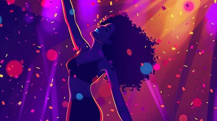 Wall Mural - Retro disco party girl concept drawing painting art wallpaper background