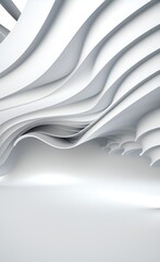 Aufkleber - Black and white metallic color tone wavy lines futuristic abstract geometric shapes background.	