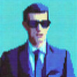 Man in Sunglasses in Pop Art Style, 8 bit pixel graphics