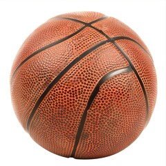 a basketball ball, used in the sport of basketball, isolated to emphasize its spherical shape and importance in the game