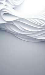 Poster - Black and white metallic color tone wavy lines futuristic abstract geometric shapes background.