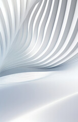 Poster - Black and white metallic color tone wavy lines futuristic abstract geometric shapes background.