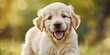 happy golden retriever puppy