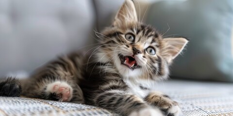 Wall Mural - happy ragamuffin kitten 