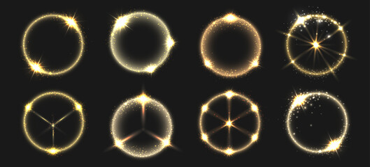 Wall Mural - round shiny frames