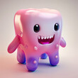 Playful Tooth Character with Big Smile