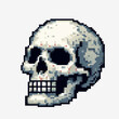 Human skull. Pixel art. Vector icon