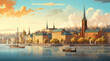 Stockholm background for social media, illustration