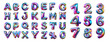 © Hussein - foil holographic birthday balloon alphabet set letters and numbers