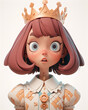 Surprised princess with crown