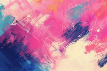 Wall Mural - brushed painted abstract background artistic colorful wallpaper vibrant brush strokes