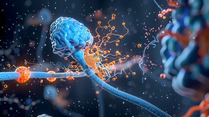 Poster - Diagram Illustrating Insulin s Effects on Neuronal Excitability and Synaptic Strength in 3D