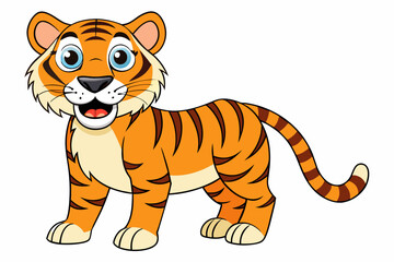 Wall Mural - tiger cartoon vector illustration