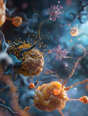Poster - Microscopic Molecular Structures Depicting The Role Of Insulin In Neural Synaptic Plasticity And