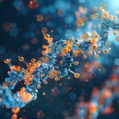 Poster - Intricate 3D Rendering of the Insulin Molecule Highlighting Its Complex Structure and Composition