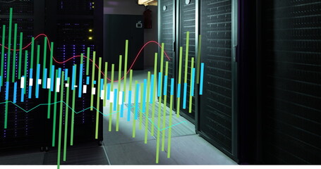 Poster - Image of data processing against computer server room