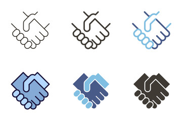 Wall Mural - Handshake icon. Partnership, deal, business greeting, agreement. Shaking hands vector graphic elements