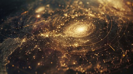 Wall Mural - Digital representation of galaxy with particles and light effects