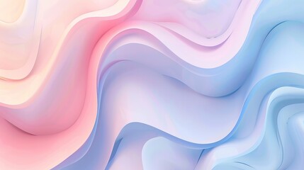 Wall Mural - Soft wavy gradient in pastel colors