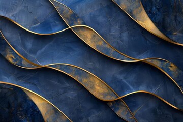 elegant blue and gold abstract divider ornament luxury background design