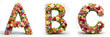 © wesleyyaya - Letters A, B, C. Colorful Flower Alphabet: Vibrant Floral Letters.