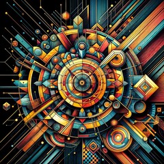Poster - Dynamic Geometric Patterns on Dark Background