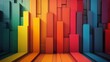 Tall colorful 3D blocks as abstract background