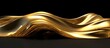 abstract gold fabric waves black background