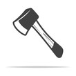Wooden handle axe icon transparent vector isolated