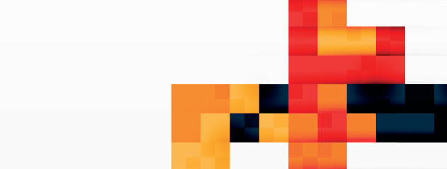 Poster - a blurred image of a red , yellow and blue block on a white background . High quality
