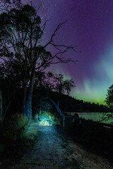 Wall Mural - night beach aurora 